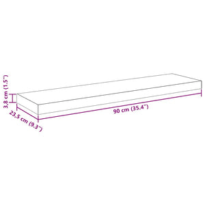 vidaXL Floating Wall Shelf High Gloss Grey 90x23.5x3.8 cm MDF