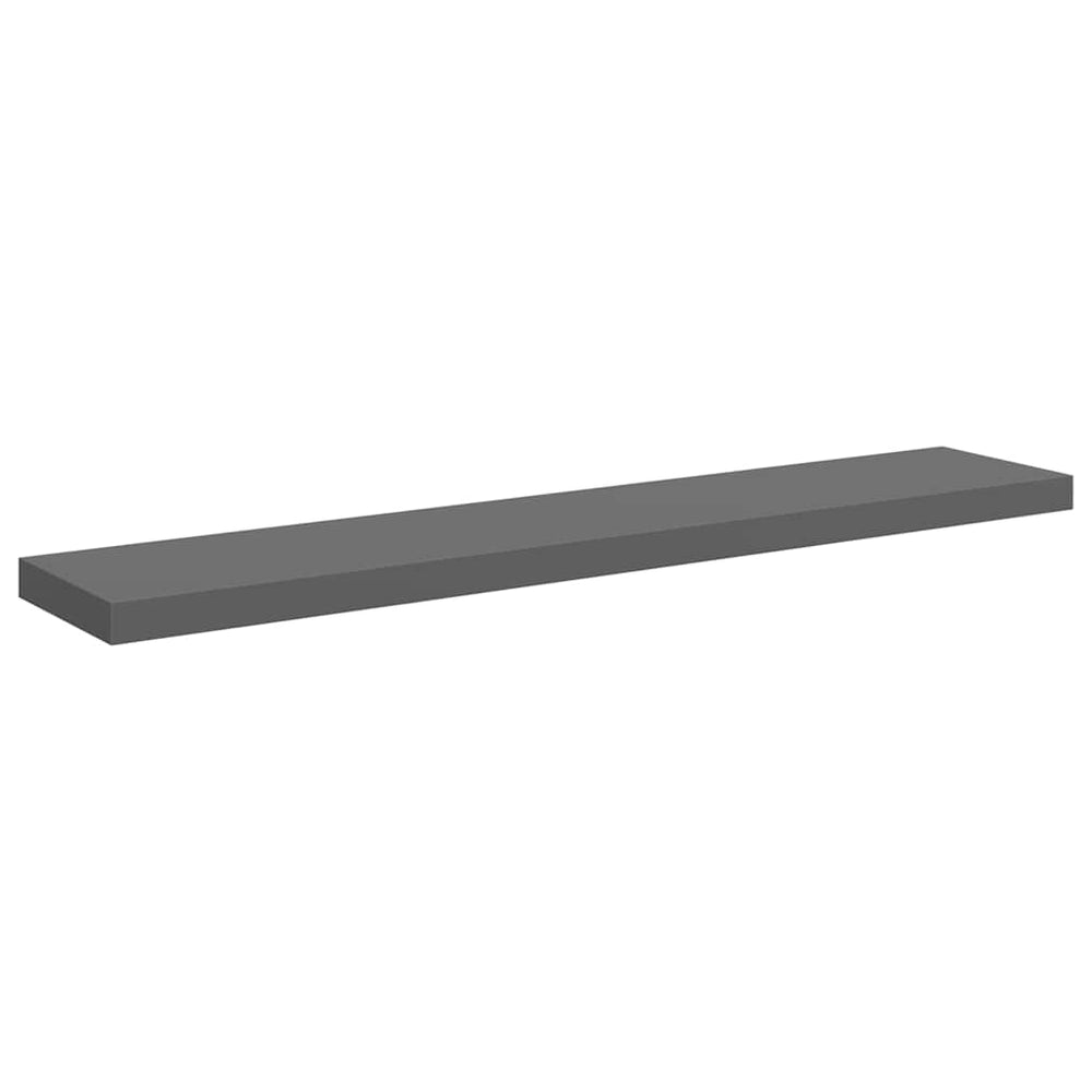 vidaXL Floating Shelf High Gloss Grey 120x23.5x3.8 cm MDF