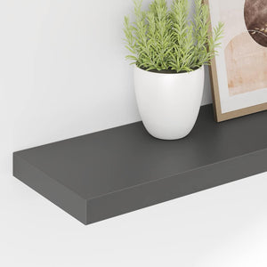 vidaXL Floating Shelf High Gloss Grey 120x23.5x3.8 cm MDF