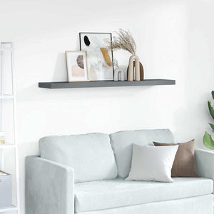 vidaXL Floating Shelf High Gloss Grey 120x23.5x3.8 cm MDF