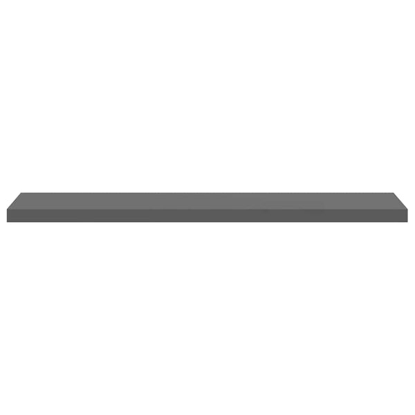 vidaXL Floating Shelves 2 pcs. High Gloss Grey 120x23.5x3.8 cm MDF