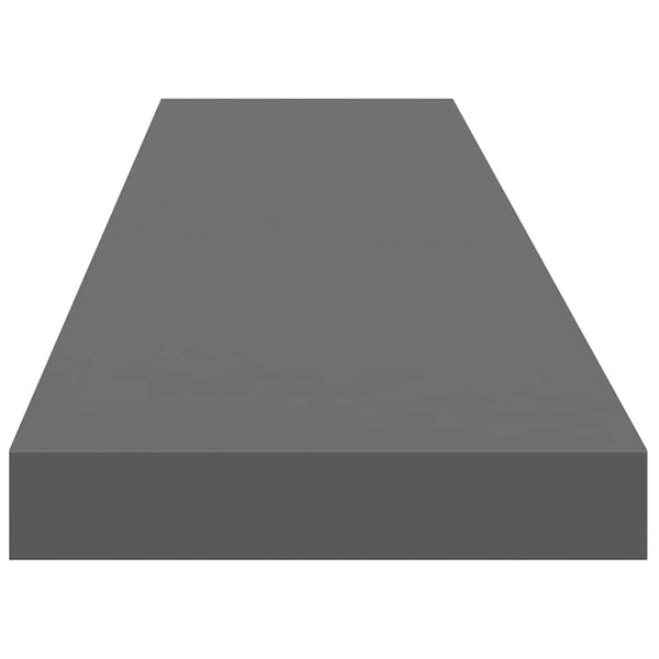 vidaXL Floating Shelves 2 pcs. High Gloss Grey 120x23.5x3.8 cm MDF