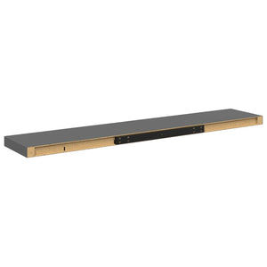 vidaXL Floating Shelves 2 pcs. High Gloss Grey 120x23.5x3.8 cm MDF