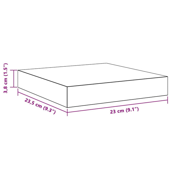 vidaXL Floating Wall Shelf White 23x23.5x3.8 cm MDF