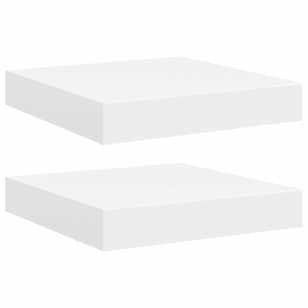 vidaXL Floating Wall Shelves 2 pcs White 23x23.5x3.8 cm MDF