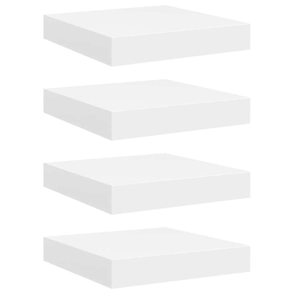 vidaXL Floating Shelves 4 pcs White 23x23.5x3.8 cm MDF