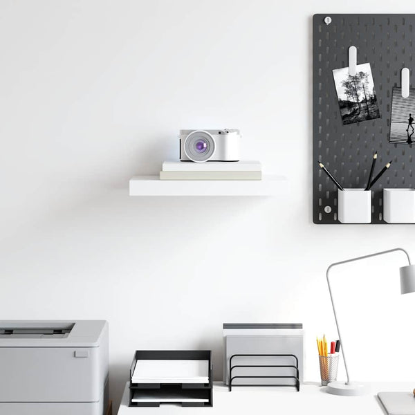 vidaXL Floating Wall Shelf White 40x23x3.8 cm MDF