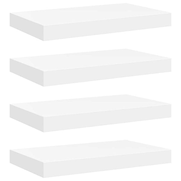vidaXL Floating Wall Shelves 4 pcs White 40x23x3.8 cm MDF