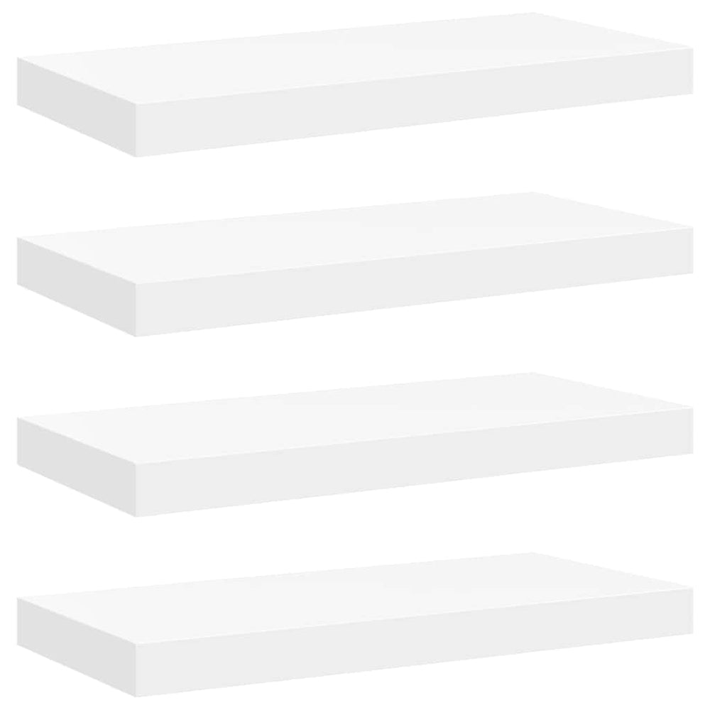 vidaXL Floating Wall Shelves 4 pcs. White 50x23x3.8cm MDF