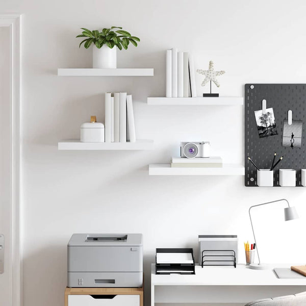 vidaXL Floating Wall Shelves 4 pcs. White 50x23x3.8cm MDF