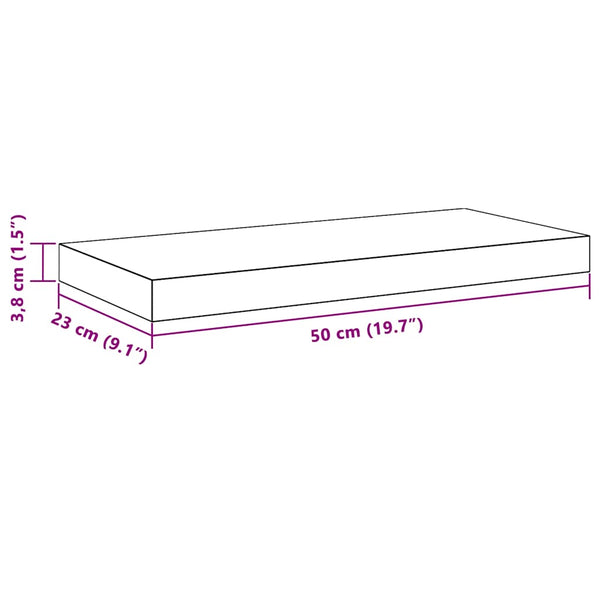 vidaXL Floating Wall Shelves 4 pcs. White 50x23x3.8cm MDF