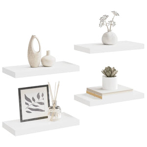 vidaXL Floating Wall Shelves 4 pcs. White 50x23x3.8cm MDF
