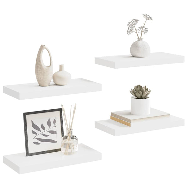 vidaXL Floating Wall Shelves 4 pcs. White 50x23x3.8cm MDF