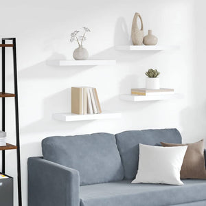 vidaXL Floating Wall Shelves 4 pcs. White 50x23x3.8cm MDF