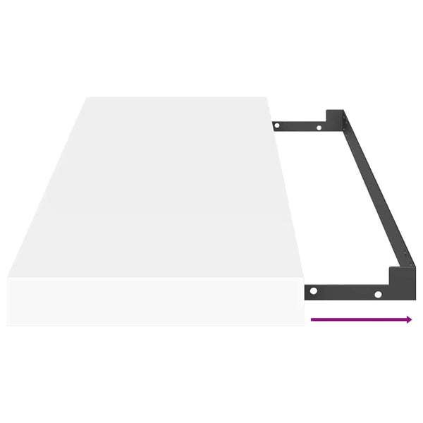 vidaXL Floating Wall Shelf White 60x23.5x3.8 cm MDF