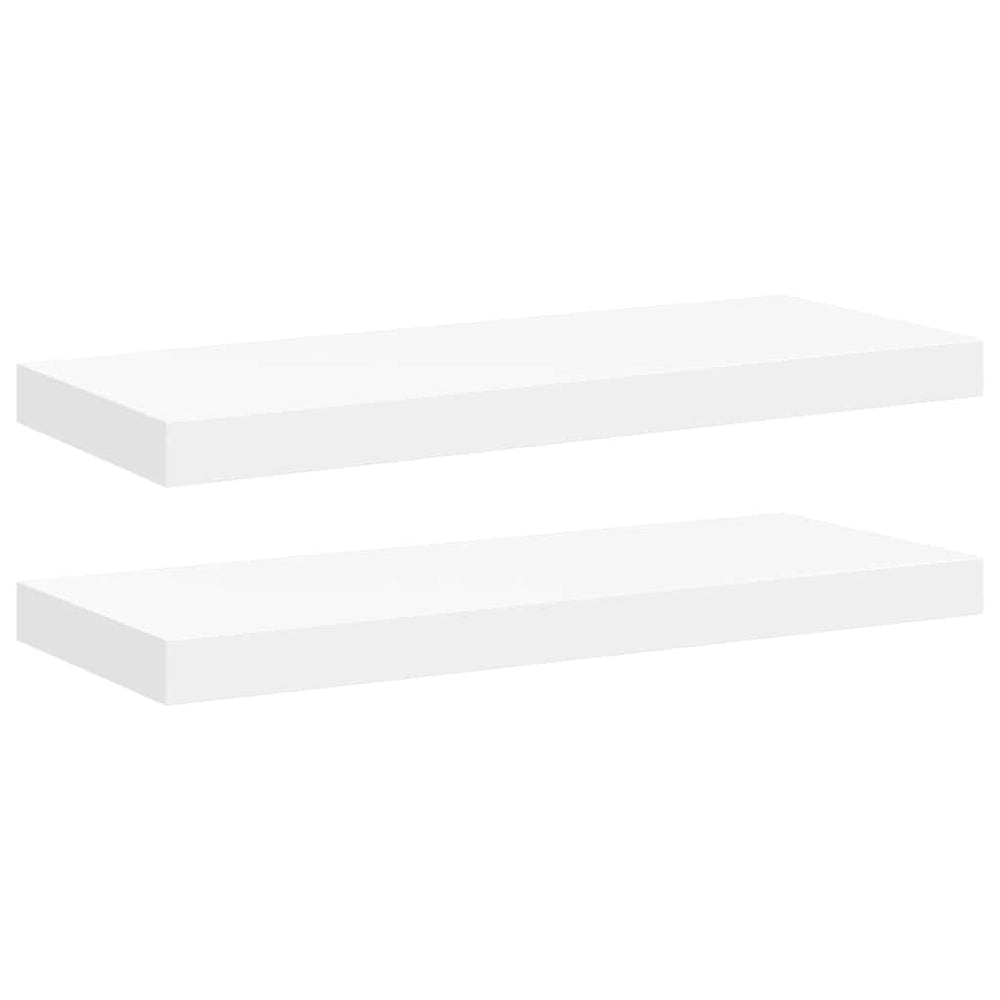 vidaXL Floating Wall Shelves 2 pcs White 60x23.5x3.8cm MDF