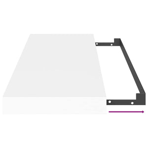 vidaXL Floating Wall Shelf White 80x23.5x3.8 cm MDF