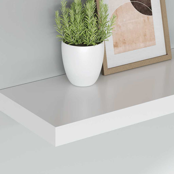 vidaXL Floating Shelves 2 pcs White 80x23.5x3.8 cm MDF