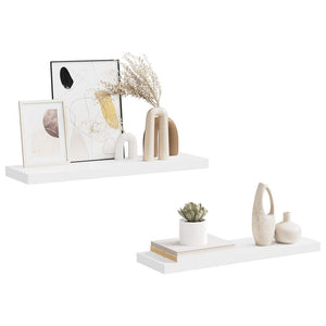 vidaXL Floating Shelves 2 pcs White 80x23.5x3.8 cm MDF