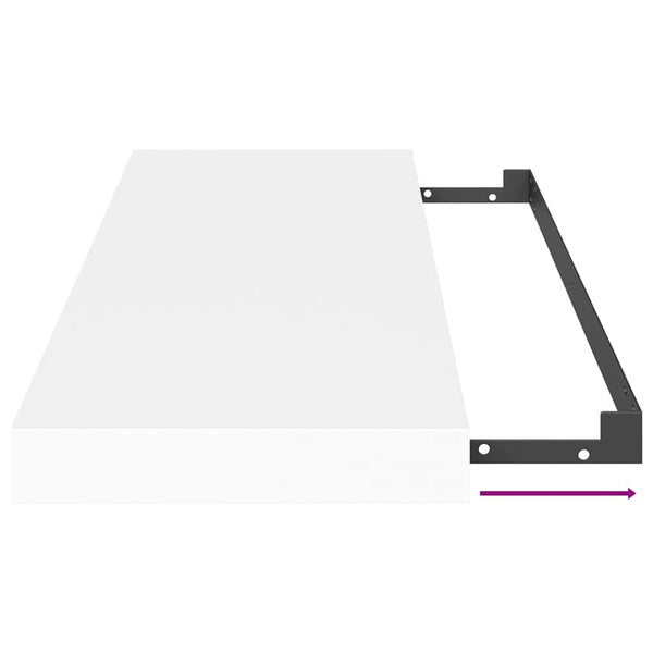 vidaXL Floating Shelves 2 pcs White 80x23.5x3.8 cm MDF