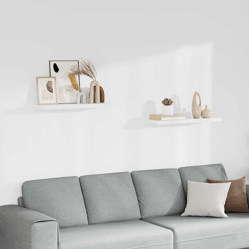 vidaXL Floating Shelves 2 pcs White 80x23.5x3.8 cm MDF