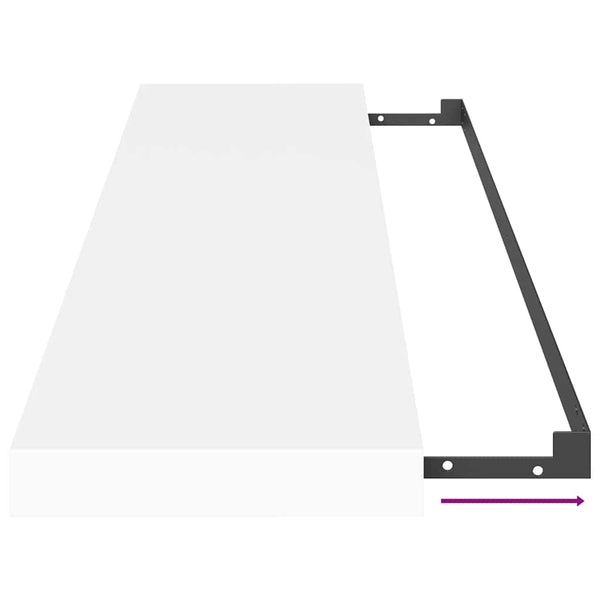 vidaXL Floating Wall Shelf White 90x23.5x3.8 cm MDF