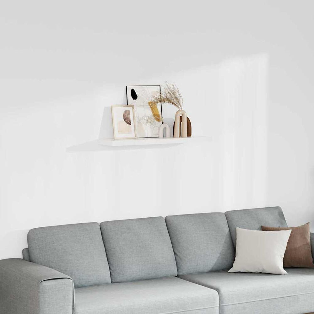 vidaXL Floating Wall Shelf White 90x23.5x3.8 cm MDF