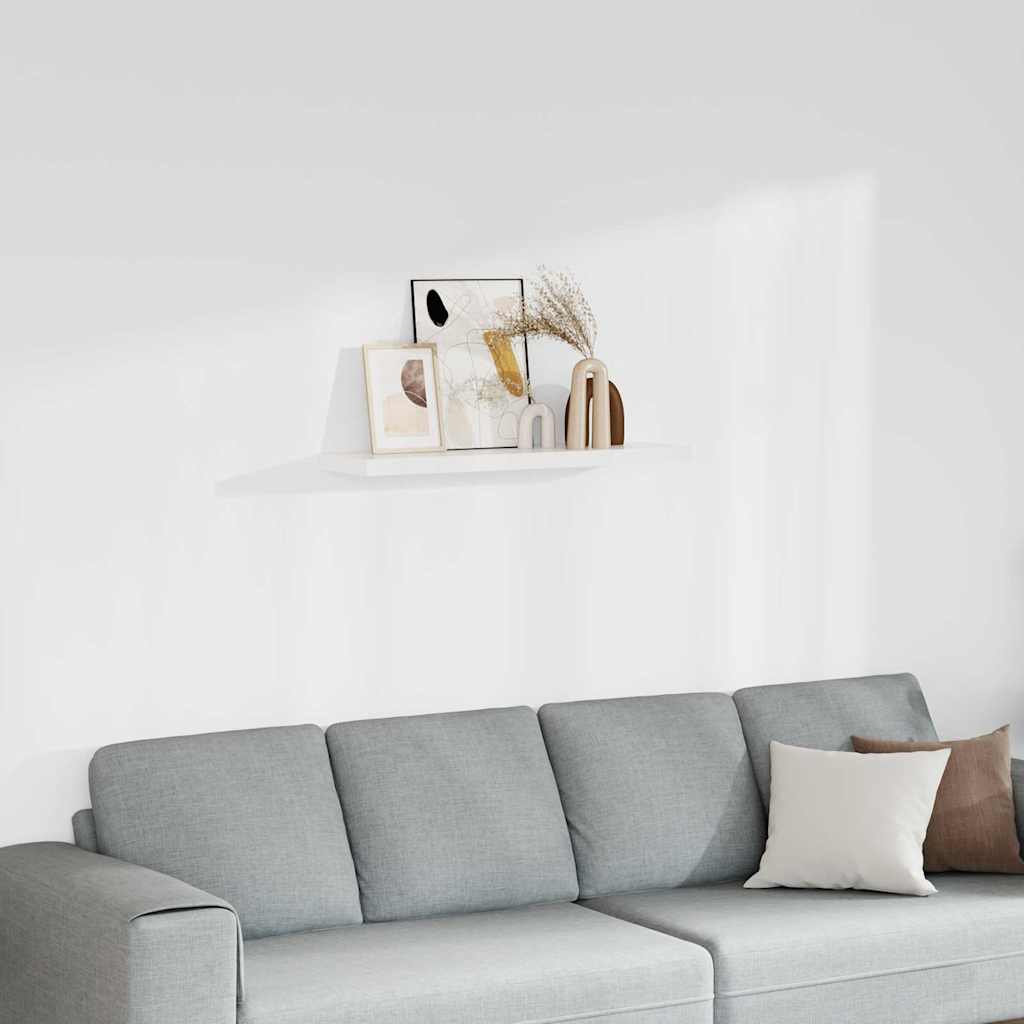 vidaXL Floating Wall Shelf White 90x23.5x3.8 cm MDF