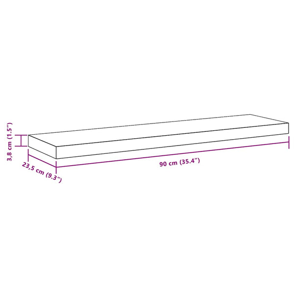 vidaXL Floating Shelves 2 pcs White 90x23.5x3.8 cm MDF