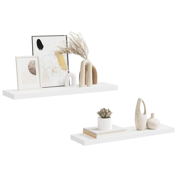 vidaXL Floating Shelves 2 pcs White 90x23.5x3.8 cm MDF