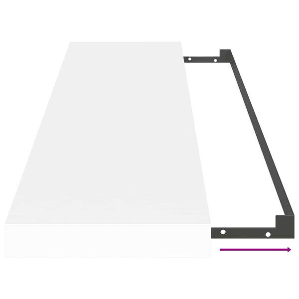 vidaXL Floating Shelves 2 pcs White 90x23.5x3.8 cm MDF