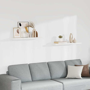 vidaXL Floating Shelves 2 pcs White 90x23.5x3.8 cm MDF