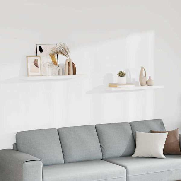 vidaXL Floating Shelves 2 pcs White 90x23.5x3.8 cm MDF