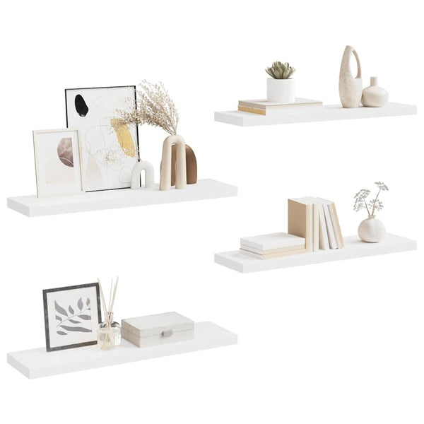 vidaXL Floating Shelves 4 pcs. White 90x23.5x3.8 cm MDF
