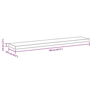 vidaXL Floating Wall Shelf White 120x23.5x3.8 cm MDF