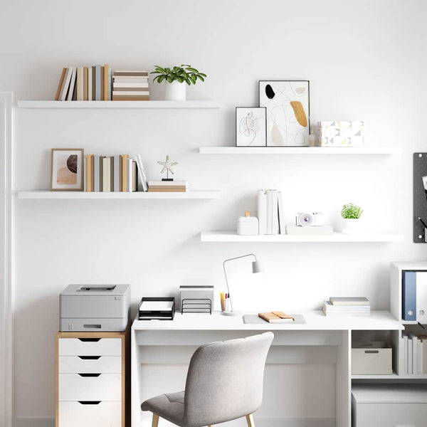 vidaXL Floating Shelves 4 pcs. White 120x23.5x3.8 cm MDF