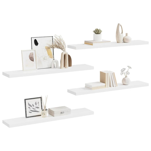 vidaXL Floating Shelves 4 pcs. White 120x23.5x3.8 cm MDF