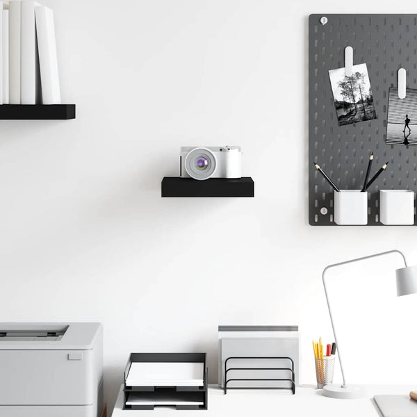 vidaXL Floating Shelf Black 23x23.5x3.8 cm MDF