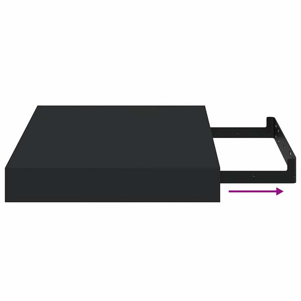 vidaXL Floating Shelf Black 23x23.5x3.8 cm MDF