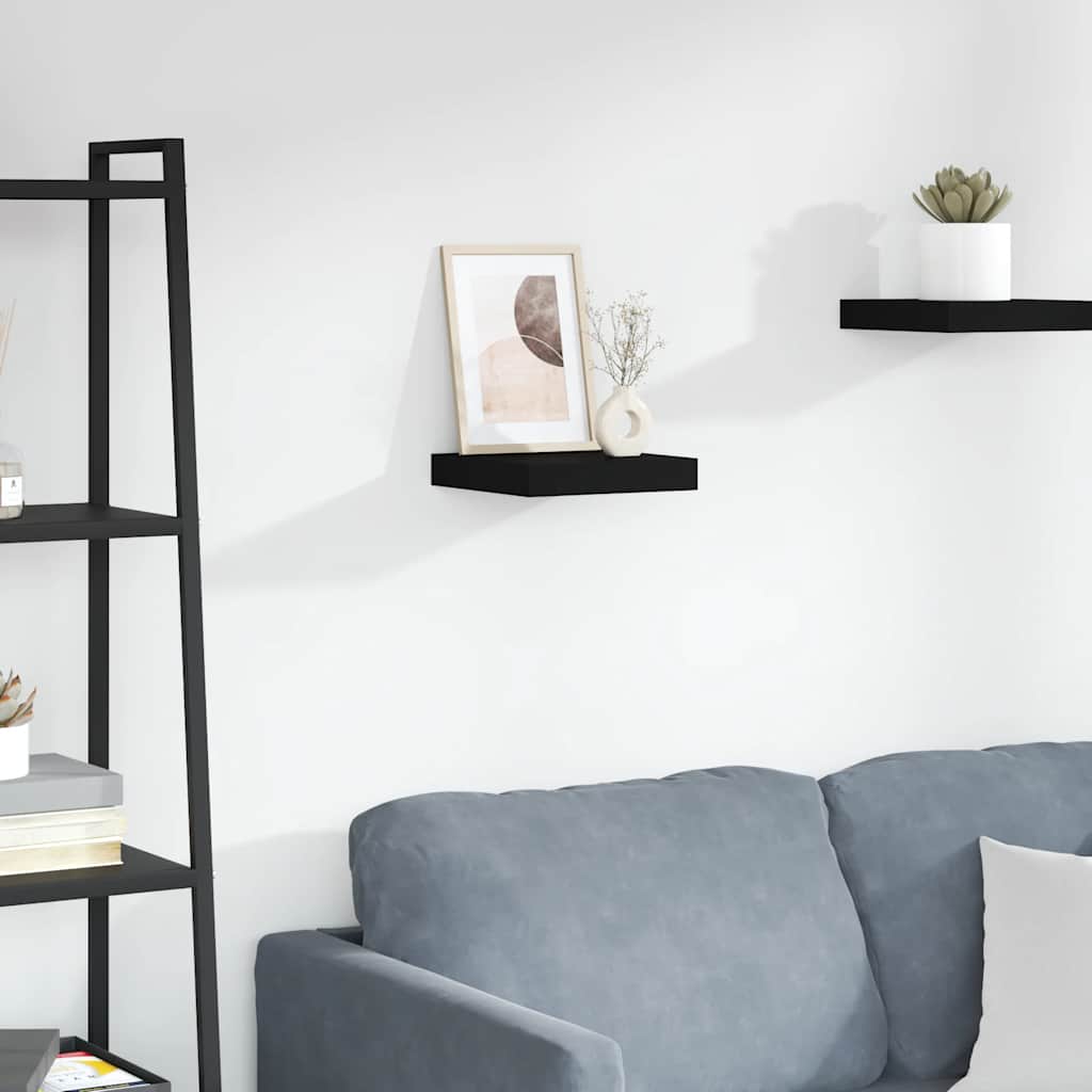 vidaXL Floating Shelf Black 23x23.5x3.8 cm MDF