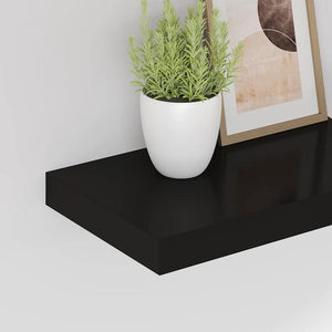 vidaXL Floating Wall Shelves 2 pcs Black 40x23x3.8 cm MDF