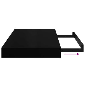 vidaXL Floating Wall Shelves 4 pcs. Black 40x23x3.8 cm MDF