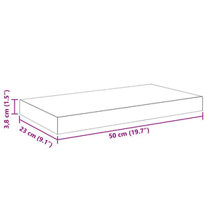 vidaXL Floating Wall Shelf Black 50x23x3.8 cm MDF