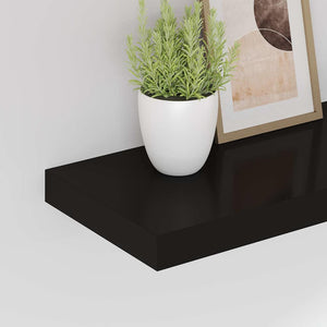 vidaXL Floating Shelves 4 pcs Black 50x23x3.8 cm MDF