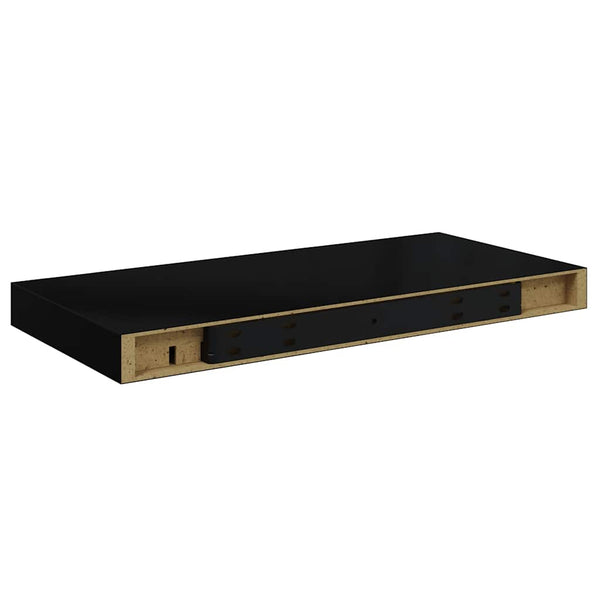 vidaXL Floating Shelves 4 pcs Black 50x23x3.8 cm MDF