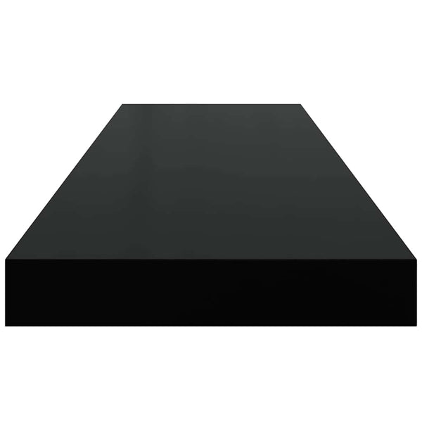vidaXL Floating Shelves 2 pcs Black 80x23.5x3.8 cm MDF