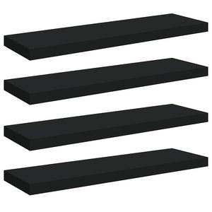 vidaXL Floating Shelves 4 pcs. Black 80x23.5x3.8 cm MDF