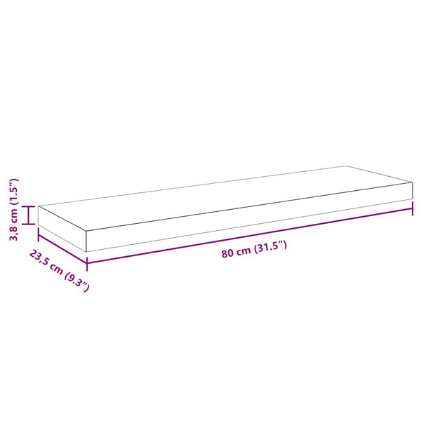 vidaXL Floating Shelves 4 pcs. Black 80x23.5x3.8 cm MDF