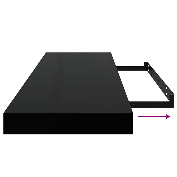 vidaXL Floating Shelves 4 pcs. Black 80x23.5x3.8 cm MDF