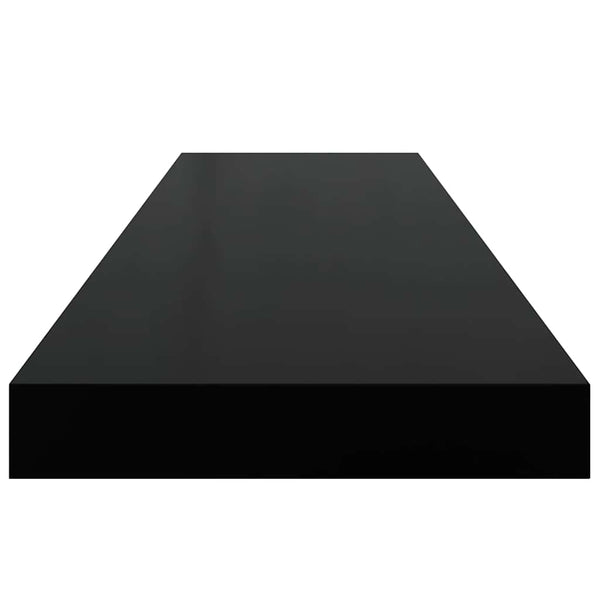 vidaXL Floating Wall Shelves 2 pcs Black 90x23.5x3.8 cm MDF